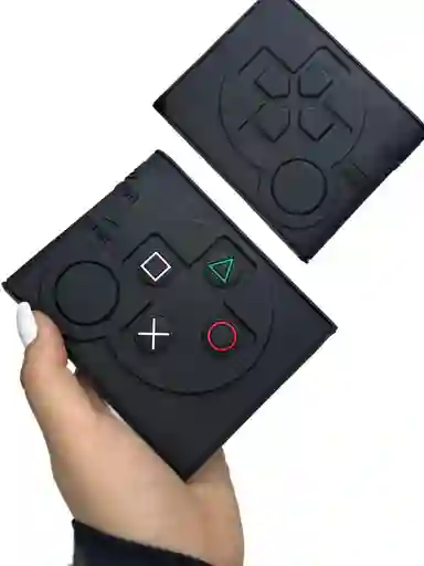 Billetera Cartera De Goma Play Station Negra