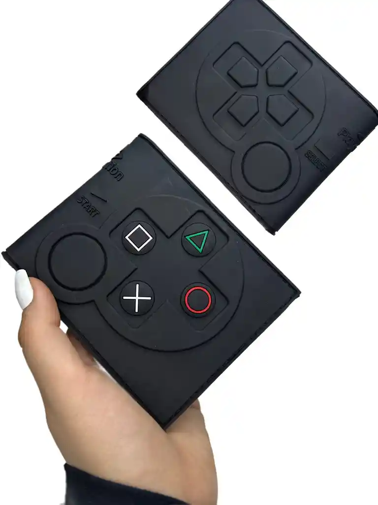Billetera Cartera De Goma Play Station Negra