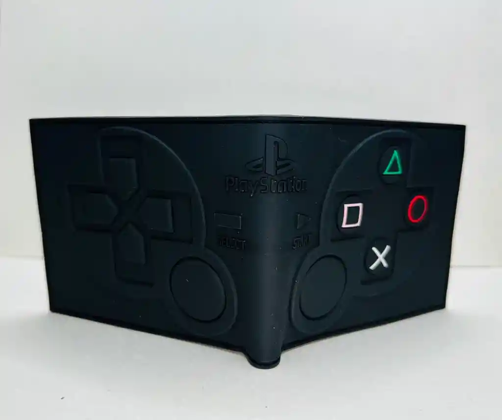 Billetera Cartera De Goma Play Station Negra