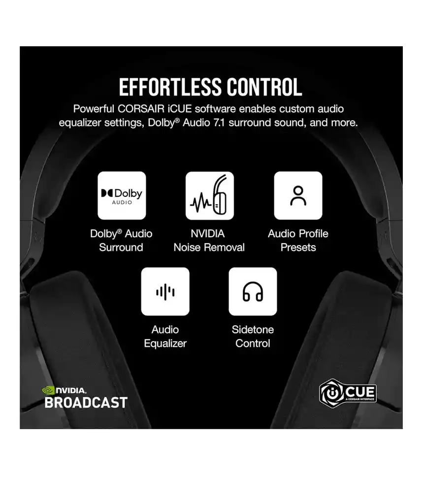 Diadema Auriculares Audifonos Inalambricos Bt | Corsair Hs55