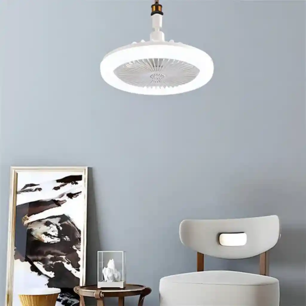 Ventilador De Torre Keluona E27 Ceiling Light Fan Turbo Estructura Color Blanco