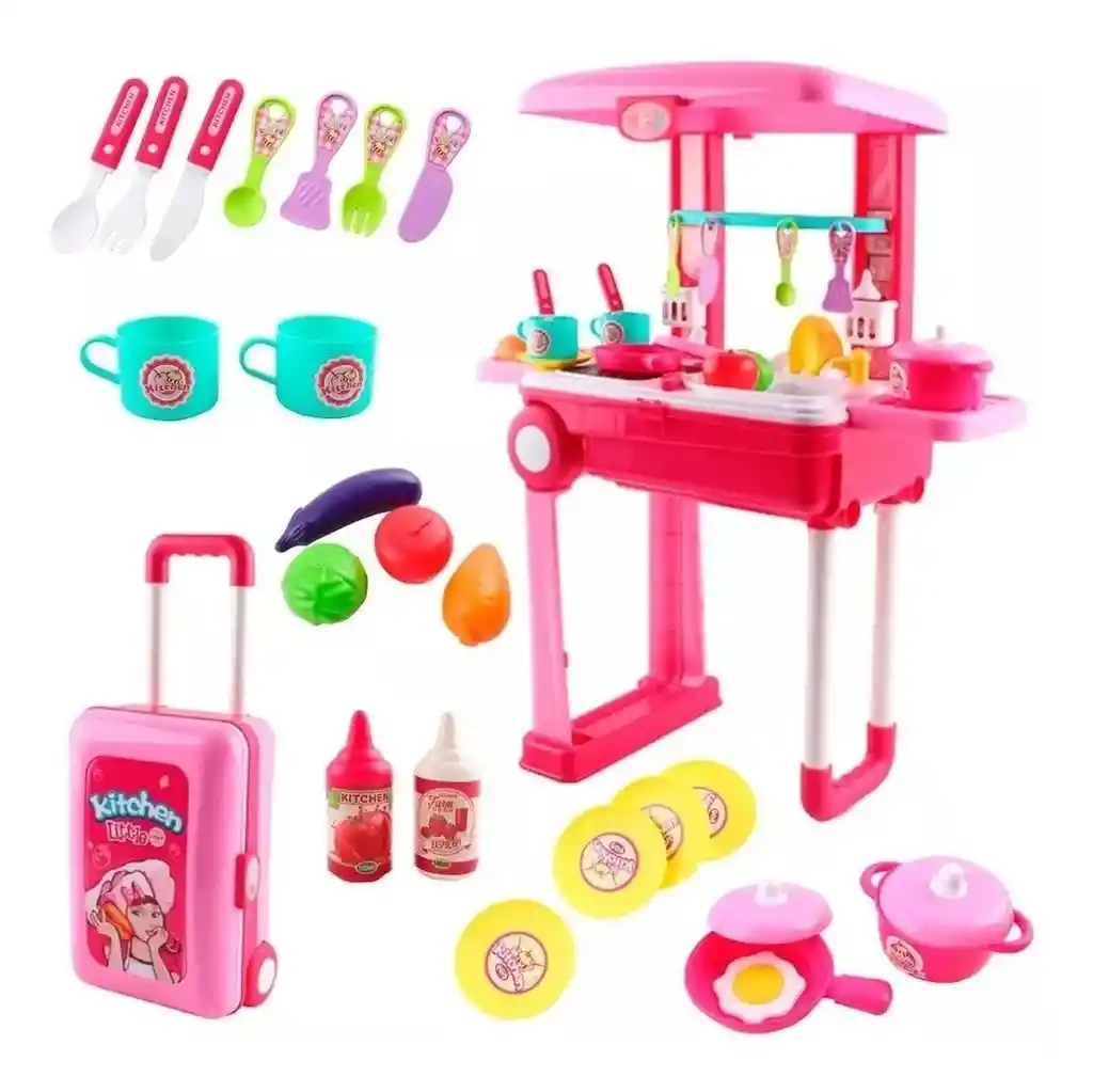 Cocina Para Niñas Con Luz Y Sonido Maleta Rodachines