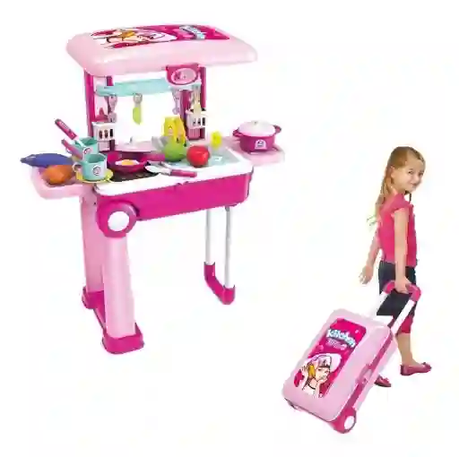 Cocina Para Niñas Con Luz Y Sonido Maleta Rodachines