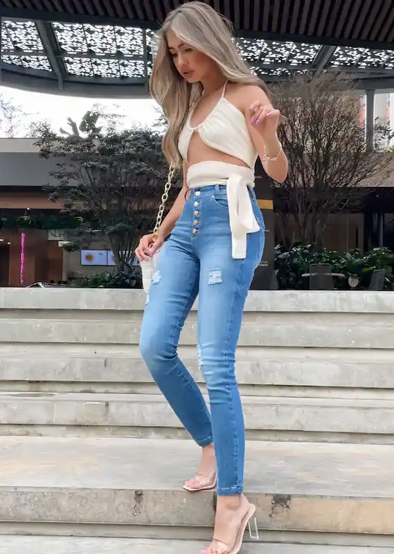 Crop Top Eva Beige Talla S/m