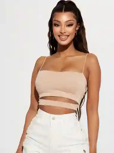 Crop Top Sabi Beige Talla S/mnica