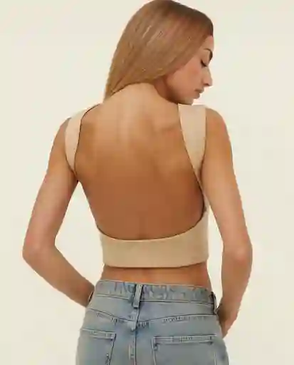 Crop Top A Beige Talla S/mnica
