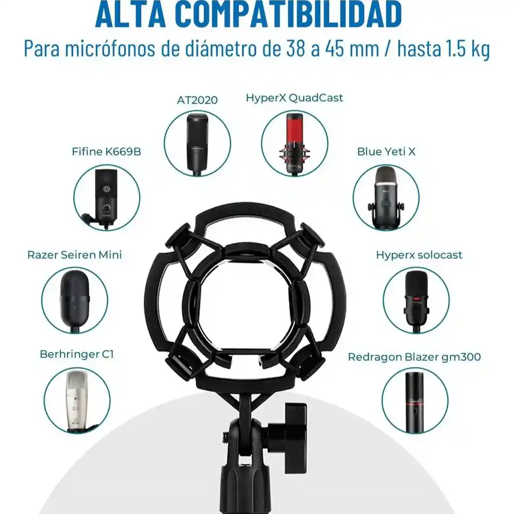 Soporte Microfono Condensador Brazo Filtro Antipop Araña