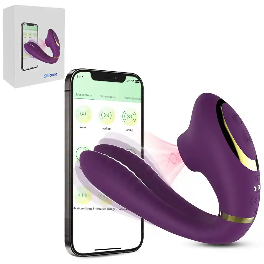 Succionador Y Vibrador Doble Estimulacion Con App