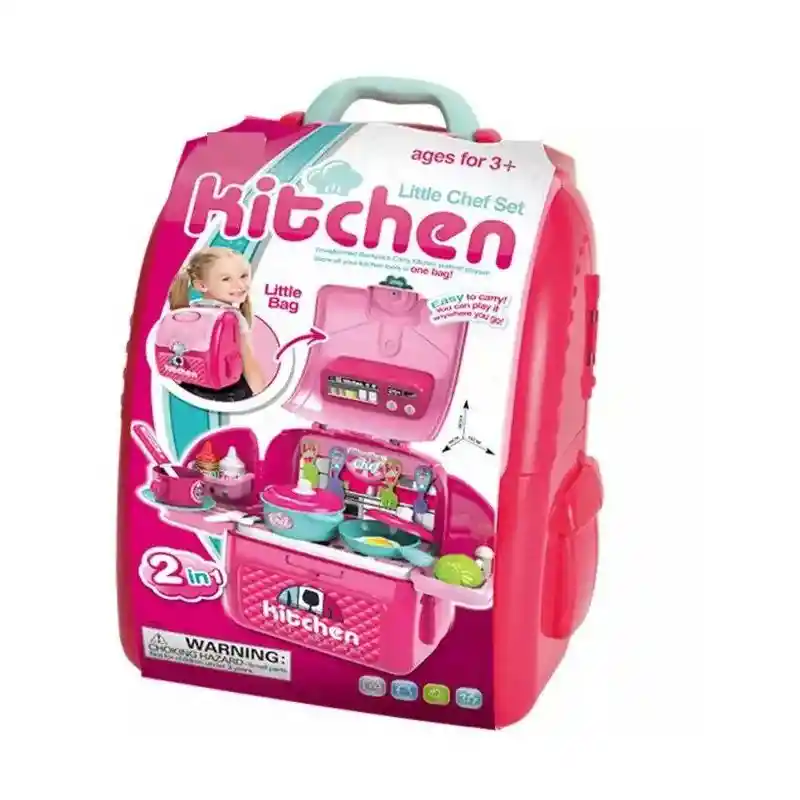 Juguete Mochila 2 En 1 Juego Cocina Utensilio Accesorios