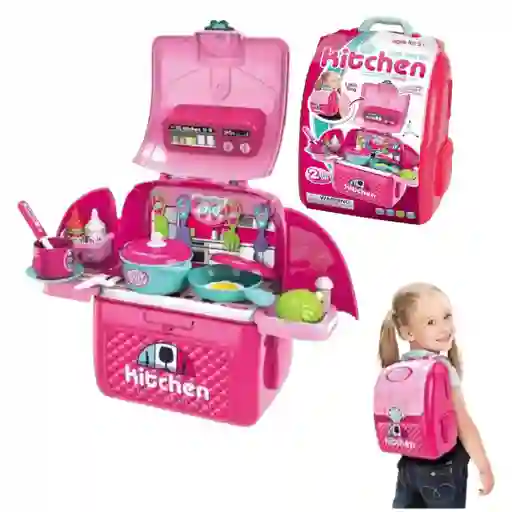 Juguete Mochila 2 En 1 Juego Cocina Utensilio Accesorios