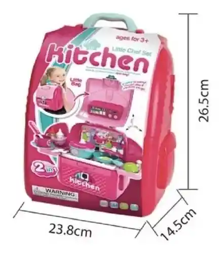 Juguete Mochila 2 En 1 Juego Cocina Utensilio Accesorios