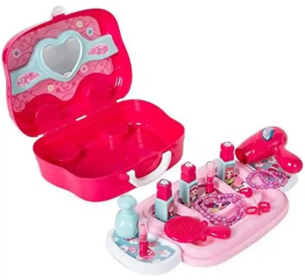 Set De Belleza Juguete Niña Maletín Ruedas Tocador
