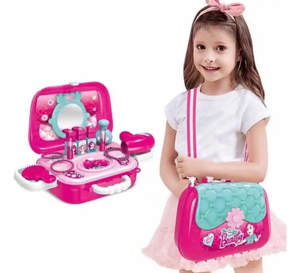 Maleta Bolso Belleza Con Accesorios 2 En 1 Niña