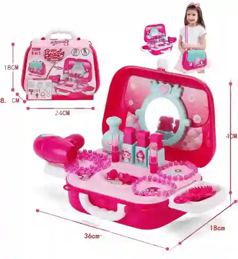 Maleta Bolso Belleza Con Accesorios 2 En 1 Niña