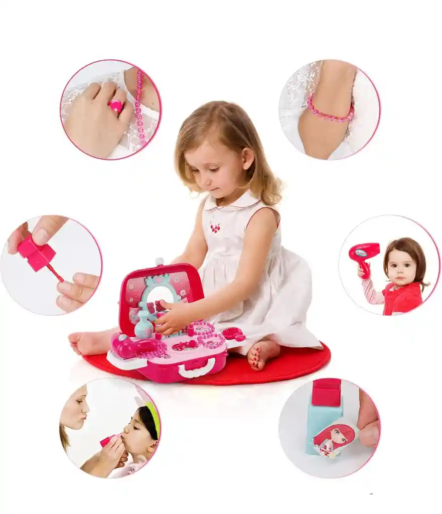 Maleta Bolso Belleza Con Accesorios 2 En 1 Niña