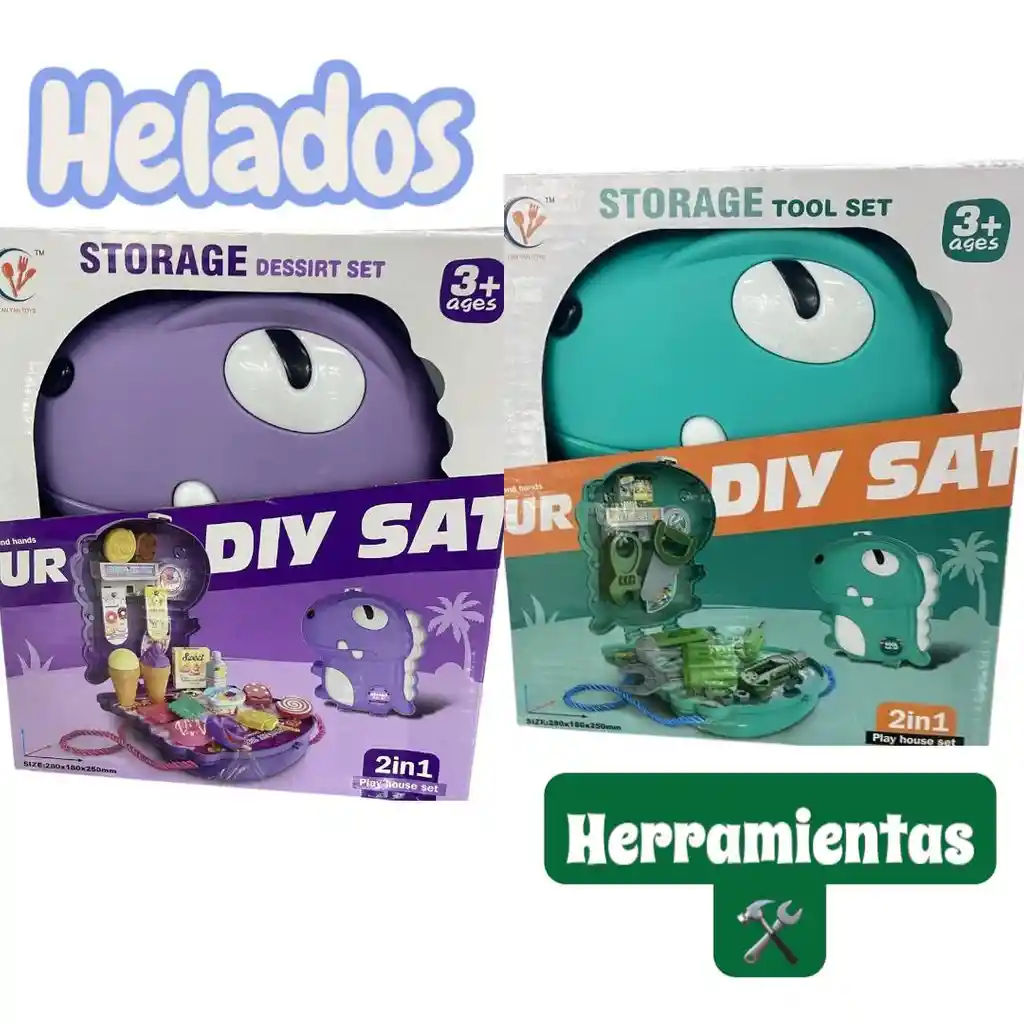 Maleta Dinosaurio Herramientas O Helados