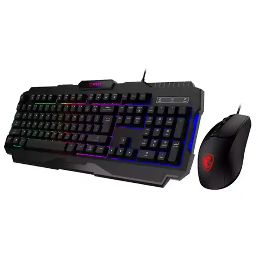 Combo Teclado Y Mouse Gamer Msi Forge Gk100 Ls Rgb Negro
