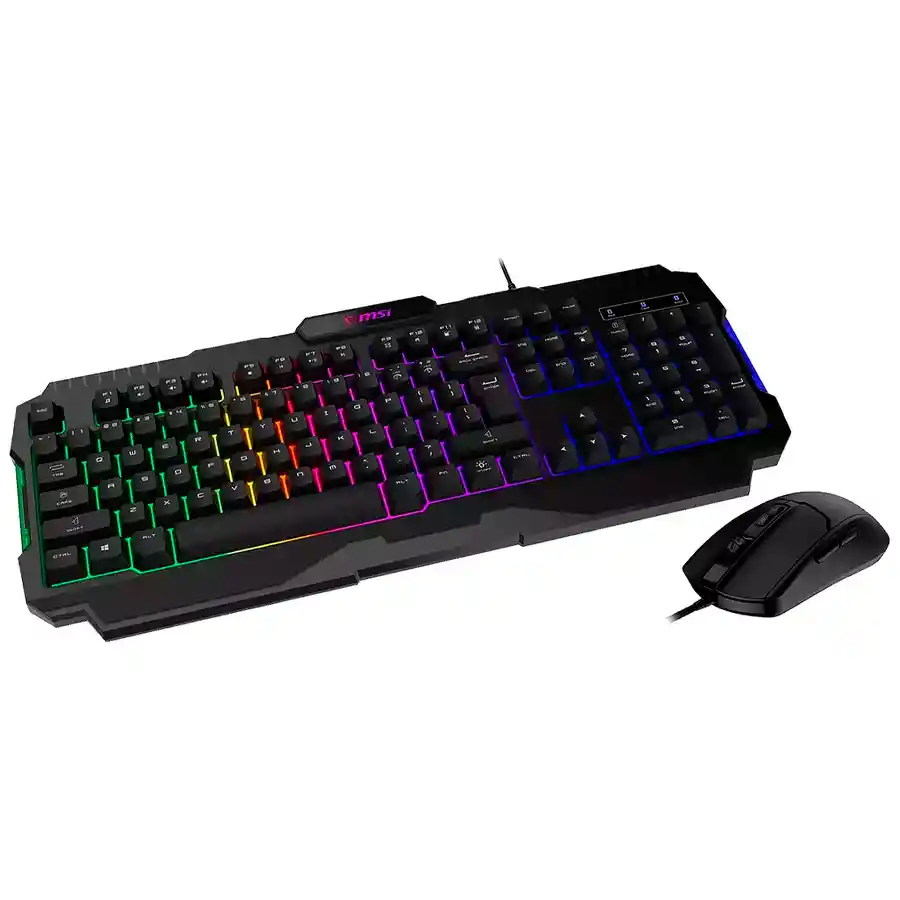 Combo Teclado Y Mouse Gamer Msi Forge Gk100 Ls Rgb Negro