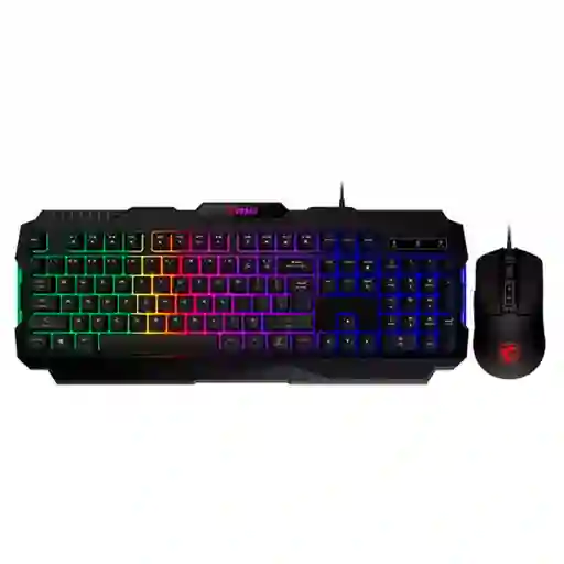 Combo Teclado Y Mouse Gamer Msi Forge Gk100 Ls Rgb Negro