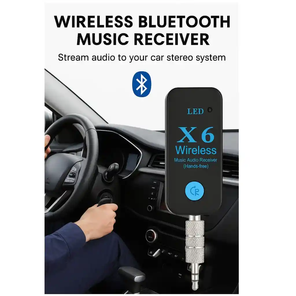 Receptor Bluetooth X6 Para Auto – Manos Libres Y Música