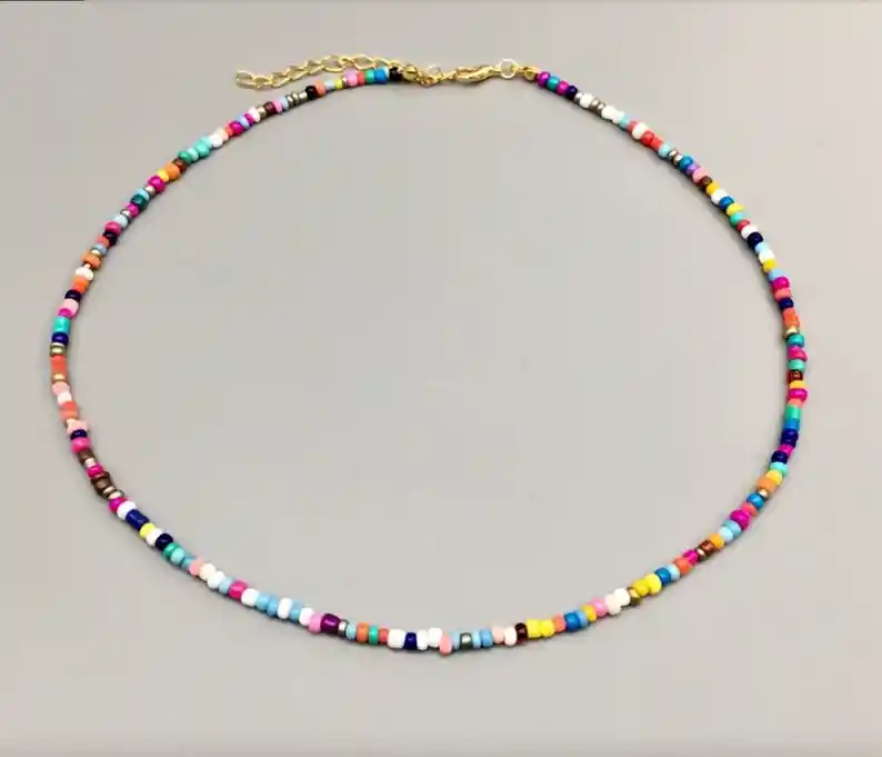 Gargantilla En Mostacilla Multicolor