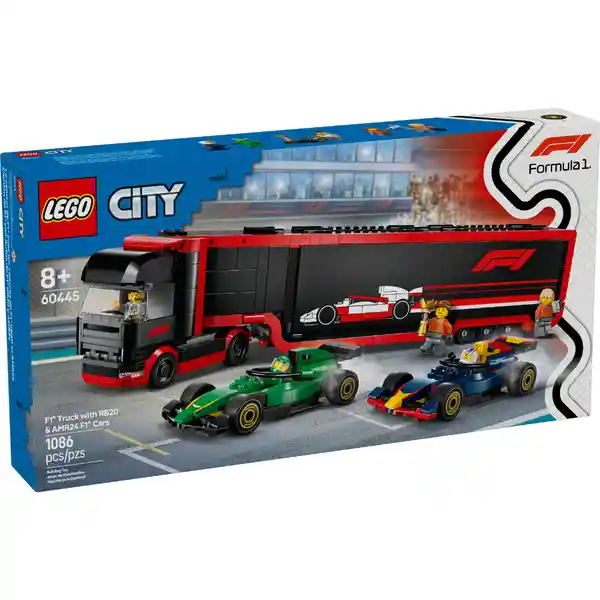 Lego Set de Construcción Camión F1 Con Coches de F1 RB20 y AMR24