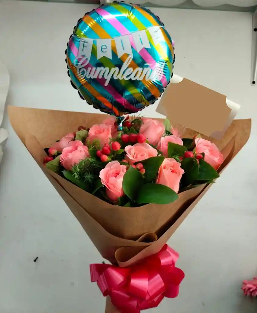 Rosas Con Globo