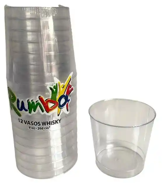 Vasos Whisky Rumba X 12 Unds, Vaso 9 Onzas Cristal