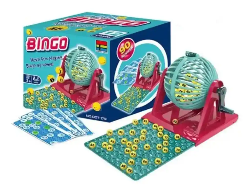 Bingo Juego De Mesa 90 Balotas Mas 12 Cartones