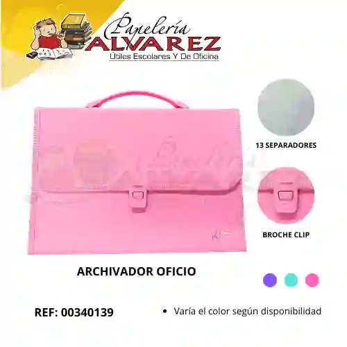 Archivador 13 Bolsillos Klipp Oficio Pastel