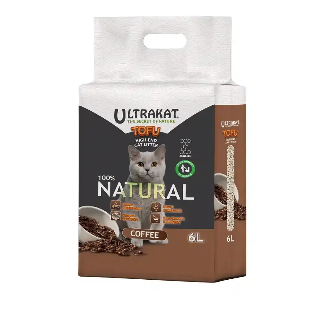 Arena Ecologica Para Gato De Tofu Marca Ultrakat 6lb Café
