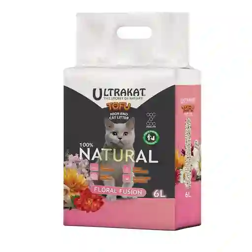 Arena Ecologica Para Gato De Tofu Marca Ultrakat 6lb Floral Fusion