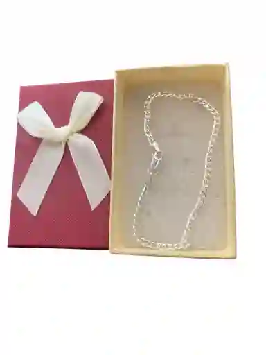 Pulsera Semi Gruesa Eslabones Planos Para Hombre En Plata