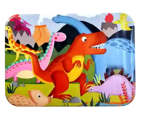 Rompecabezas Carton Caja Metal Dinosaurio 120 Pz