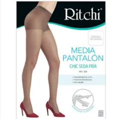 Media Velada Pantalon Seda Fria Color Pistacho Talla L Marca Richi
