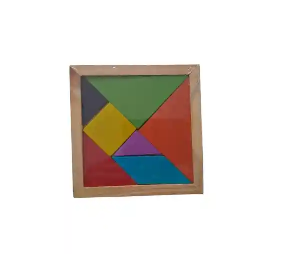 Juego Tangram Didactico De Madera 11x11cm