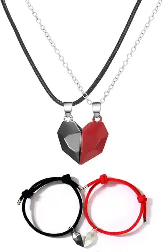 Collares De Pareja Rojo Y Negro