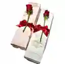Detalle Elegante Cajita Marmolizada X 16 Fresas Con Chocolate Y 1 Rosa.