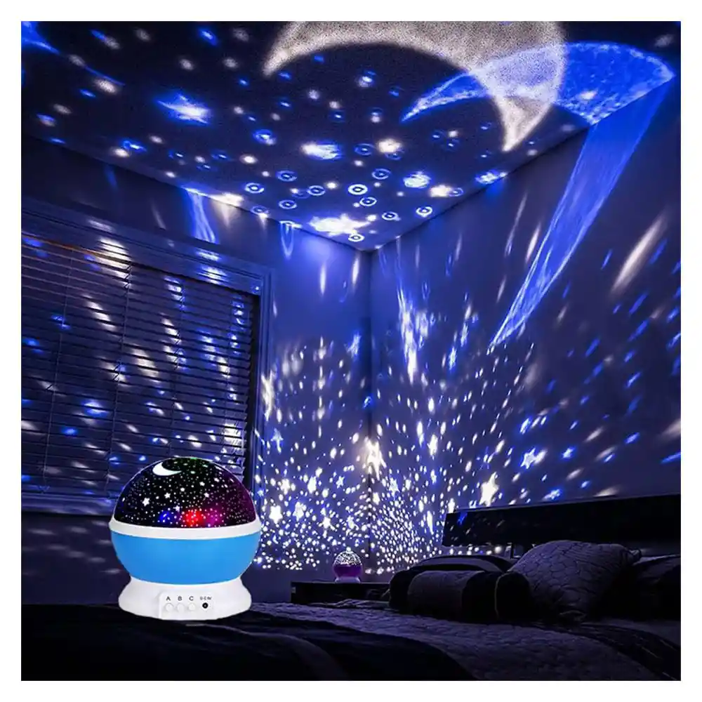 Lampara Proyector Star Master Luz Led Cielo Rotacion Universo Azul