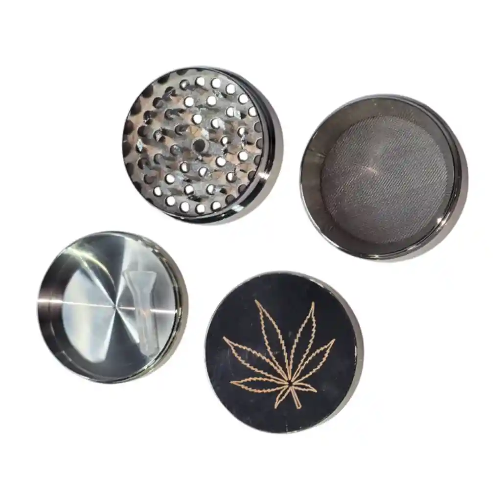 Grinder Metalico Plateado 3 Partes