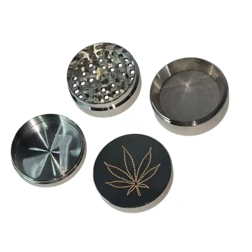 Grinder Metalico Plateado 3 Partes