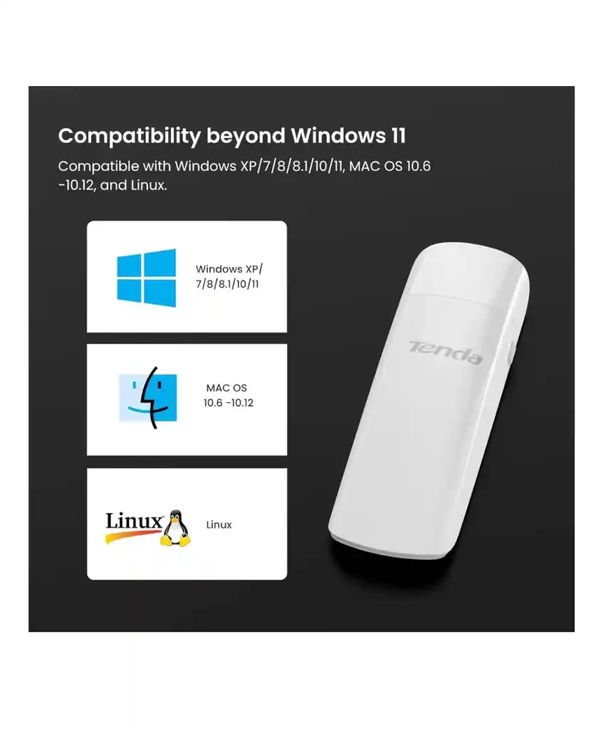 Adaptador Red Antena Wifi Usb 3.0 Doble Banda | Tenda Ac1300