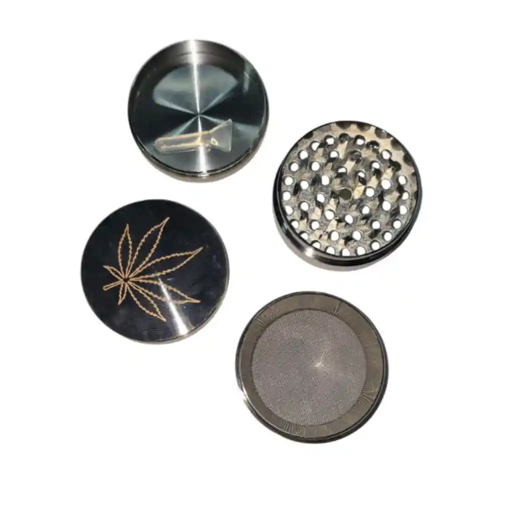 Grinder Metalico Plateado 3 Partes