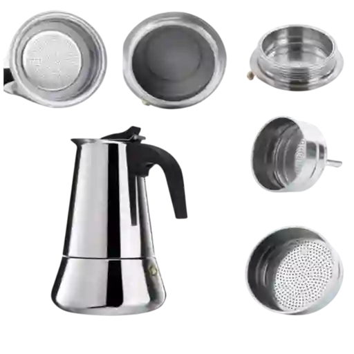 Cafetera Moka 6 Tazas Negra