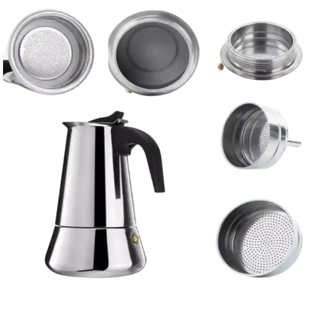 Cafetera Moka 6 Tazas Negra