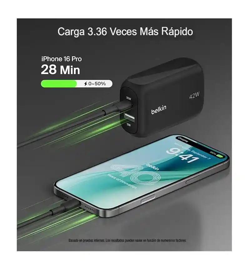 Belkin Cargador Rápido Doble Puerto 42w Para Iphone-android