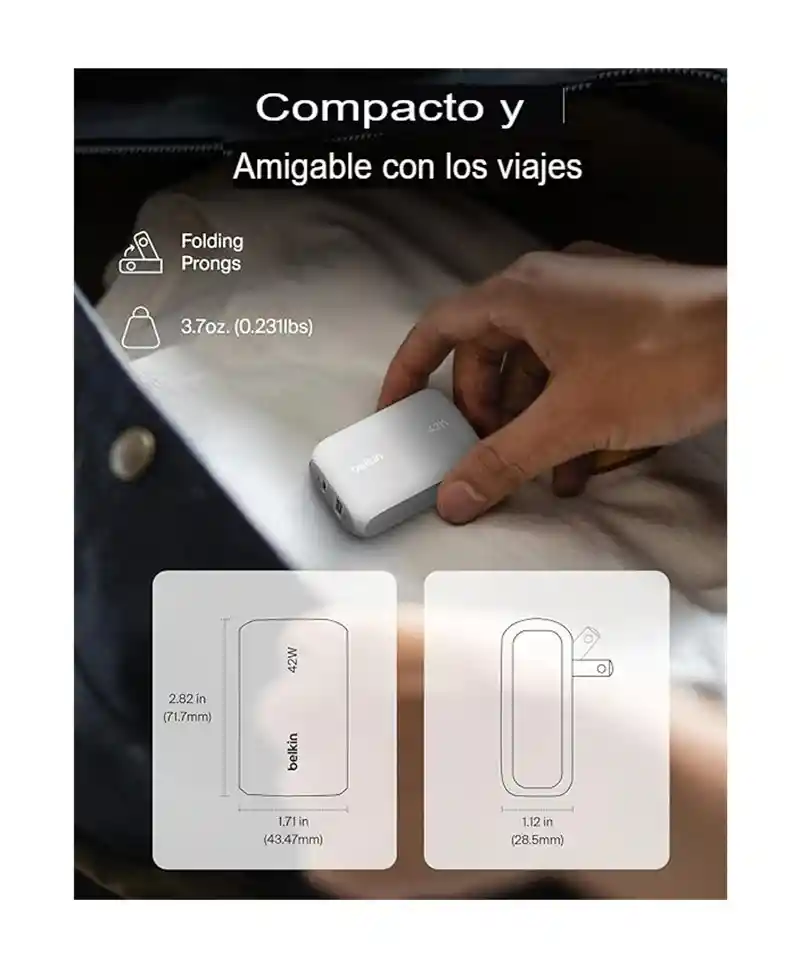 Belkin Cargador Rápido Doble Puerto 42w Para Iphone-android