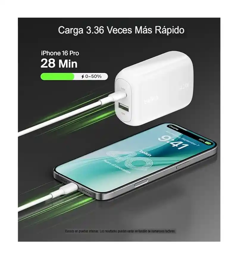 Belkin Cargador Rápido Doble Puerto 42w Para Iphone-android