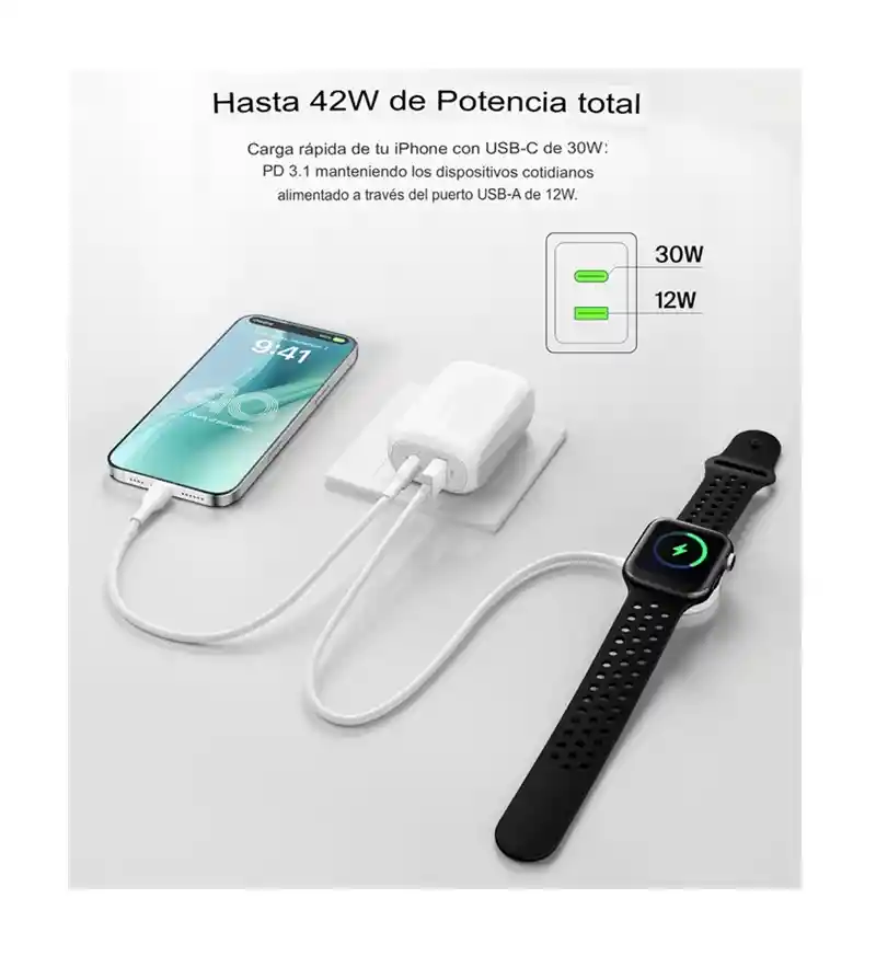 Belkin Cargador Rápido Doble Puerto 42w Para Iphone-android