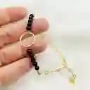 Pulsera Dorada Y Piedra Obsidiana